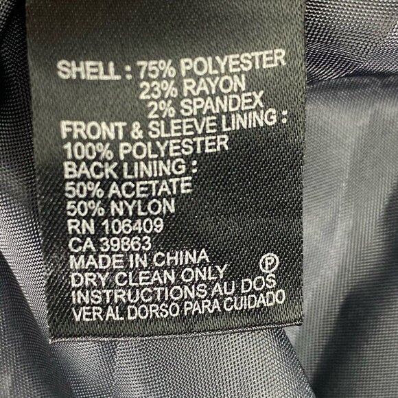 Tahari ASL Women's Gray Pinstripe Two Button Luxury Career Blazer 12/C41 - Picture 9 of 9